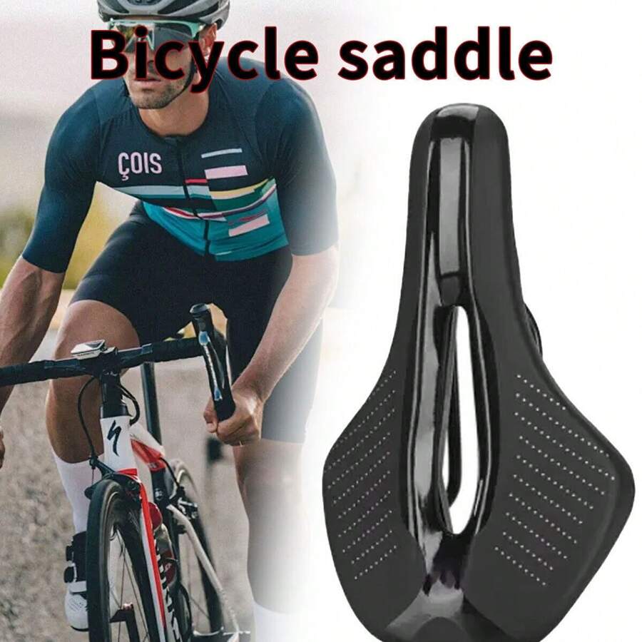 NetHong Bike Saddle Racing Soft Bicycle Seat Saddle Shock Absorption Breathable UK SPOT - Black - View 1