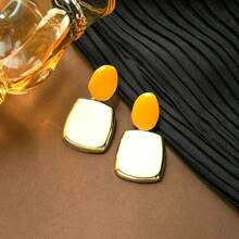 2 piezas Aretes cuadrados minimalistas y a la moda, joyería para fiesta y eventos