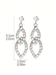 Fashion Glamorous CZ Crystal Earrings Stud Wedding Party Graduation Jewelry 1 Pair
