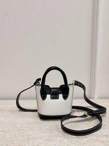 1 件新款可爱女孩迷你 PU 材质独特设计斜挎包，配有可更换肩带，手提斜挎包轻巧便携，适合日常使用、购物、聚会、斋月礼物