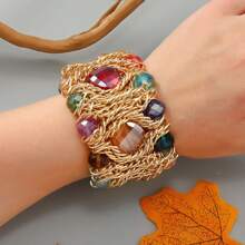 1 pieza Pulsera elástica de lujo y premium, estilo bohemio versátil adecuado para mujeres, bodas, fiestas, playas, reuniones, vacaciones