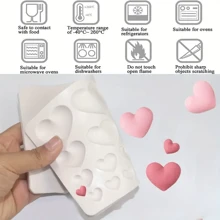 Sanrio Molde de silicona en forma de corazón de 6,93 pulgadas (17,6 cm) - Molde de horneado libre de PA para chocolate, caramelo, gelatina, velas y jabones | Herramientas de repostería DIY antiadherentes | Accesorios de horneado para el Día de San Valentín