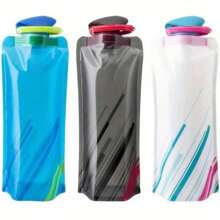 1pc 700ml Ultra Light Reusable Sports Water Bottle, Suitable For Hiking And Camping - Foldable Soft Water Bag, Easy To Carry And Refill