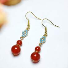 1 件传统风格红玛瑙葫芦形女士吊坠，适合日常佩戴和母亲节礼物 - 紅色 - 查看 4