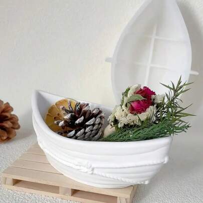 Boat-Shaped Planter Mold, Gypsum Cast Resin Silicone Mold For DIY Candle Holder, Storage And Decor