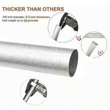 Yafa Home Fashion Adjustable Curtain Rod For Windows, 3/4 Inch Pole Single Curtain Rod With Ball Finials, All Hardware Included. (Black, 30" - 45") - Silver - View 2