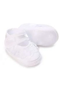 Toddler Girls' Soft Sole Princess Shoes, White Ribbon Ballet Flats, Comfortable Pre-Walker Shoes For Infants, Spring/Summer - White - View 4