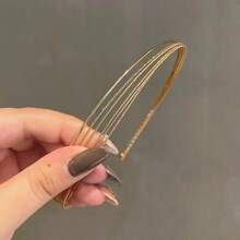 1 包 5 件简约金属发带 - 金色 - 查看 4