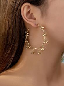 时尚吊灯波西米亚风吊珠夸张大号轻质圆形耳环，适合女士和女孩聚会、日常度假和办公室穿着