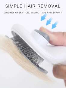 1PC Cat Lover And Cat Mom Love Brush Remove Hair Cat/Dog Lover Gift And Dog/Cat Mom Love Pet Hair Removal Comb For Cat Lover And Cat Mom Loves Non-Slip Grooming Brush Stainless Steel Dog Lover And Dog Mom Love Combs Brushes Cat Lover And Cat Mom Love Accessories