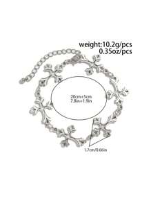 Men's Vintage Floral Pattern Cross Chain Bracelet - Silver - View 5