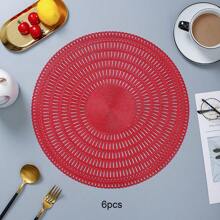 1pc/4pcs/6pcs Windproof Round Reusable Placemats, Heat Resistant Anti-Skid Table Mats For Home Kitchen, Hotel, Restaurants
