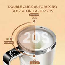 155mAh USB Display Temperature Auto Stirring Cup, Automatic Magnetic Self-Stirring Coffee Mug With Temperature Display, Travel Water Bottle Car Cup, Suitable For Protein Powder, Milk, Chocolate, Mocha - Multicolor - View 8