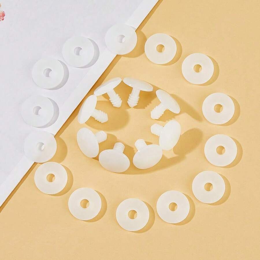 50 件 20 毫米塑料安全娃娃关节 - 用于制作熊和玩具的 DIY 工艺用品，娃娃骨架身体连接器 - 白色 - 查看 1