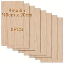 4/8/16/30pcs Craft Plywood - 8X4 Inches, 2mm Thick, Smooth Wood Boards, Suitable For Laser Cutting, DIY Projects, Architectural Models, Staining - Yellow Wood Boards