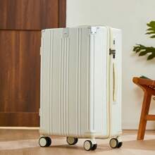New 16"/18"/20"/24" Carry-On Suitcase Luggage, With Cup Holder, USB Charging Port And Phone Holder, Essential For Travel Bag For School School Accessories School Stuff - White - View 5