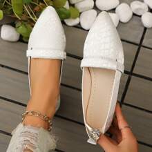 女鞋，休闲鞋，真丝面料，鳄鱼纹，尖头鞋，透气轻便，