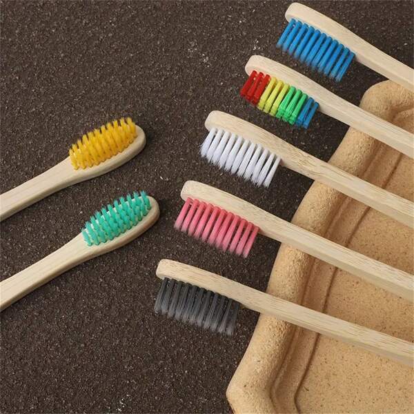 10pcs Manual Wooden Handle Soft Bristle Toothbrushes, For Deep Oral Cavity Cleaning At Home, Suitable For Daily Life Home Bathroom Decor Fall Decor Back To School
