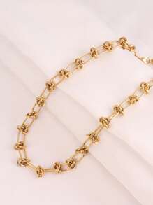 1pc Stainless Steel Asymmetric Chain Necklaces For Women Fashion Silver Gold Color Chain Necklace Men Jewelry Gift - Necklace - View 7