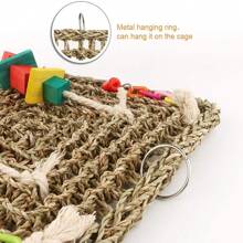 Parrot Climbing Net Woven Grass Net Chew Grind Teething Interactive Toy For Small & Medium Parrots, Parrot Cage Decor