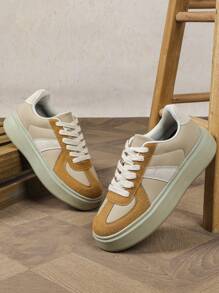 Men's Light Brown Classic Fashion Breathable Business Casual Commuter Walking Shoes, Thick Sole Increase Height Versatile Dress Shoes For Holiday Party Gift - Multicolor - View 5