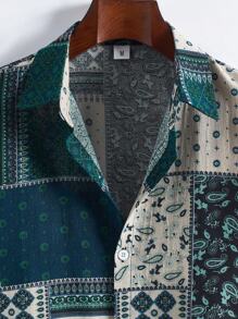 Men's Fashion Casual Hawaiian Print Short Sleeve Shirt