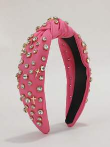 1pc Women's Rhinestone Cross Headband