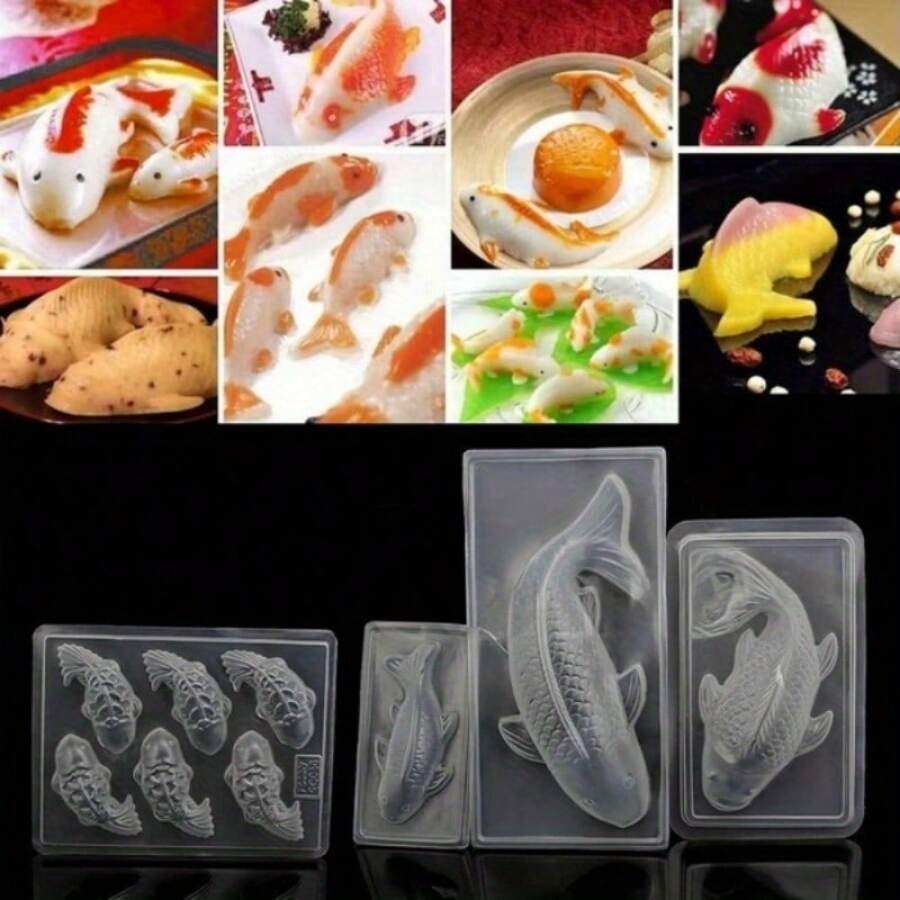NEW Plastic Cake Chocolate Mould Jelly Handmade 3D Koi Fish Sugar Craft Mold DIY - Multicolor - View 1