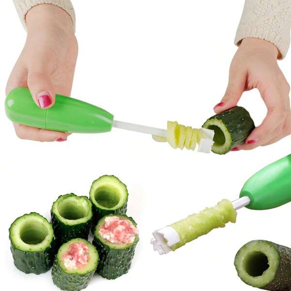 5pcs/Set Fruit & Vegetable Corer, Multi-Function Veggie Seed Remover, Cucumber & Bitter Gourd Deseeder, Kitchen Tool, Party Food Prep, Christmas Fruit Tool