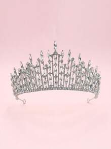 European Regal Palace Style Luxurious Bridal Crown, Queen Stage Performance Dress Accessories, Crown - Silver - View 1