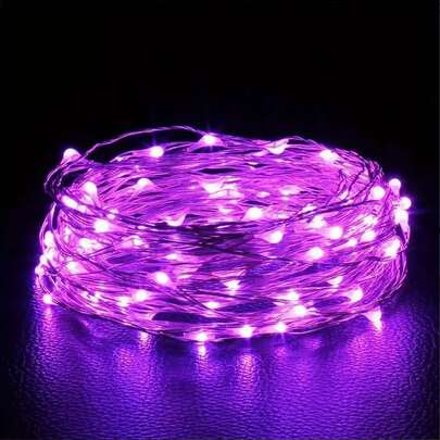 LED 灯串 10 米 100LED 仙女灯，AA 电池供电仙女灯串，防水银线铜线灯串适用于 DIY 婚礼宿舍、卧室、派对、花卉装饰、生日装饰、校园装饰、节日装饰、庭院花园装饰等