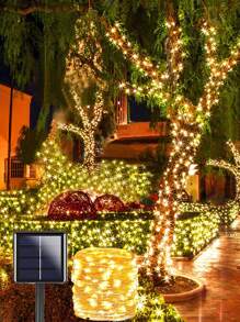 1pc Solar String Lights , Garden Solar Lights Outdoor Waterproof ,32M/22M/17M/12M/7M Solar Fairy Lights ,8-Modes LED String Lights, For Outside Garden Patio Yard Fence Christmas Tree Decoration ,Wedding, Party, Home, Lawn, And Holiday Decor (Warm White/Multicolor/White/Red/Pink/Blue)