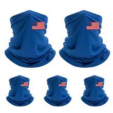 5 件/2 件/1 件美国国旗印花颈套脸部服装颈套面罩围巾防晒透气头巾透气防晒防风适用于滑雪钓鱼徒步骑行春夏季 - 彩色 - 查看 14