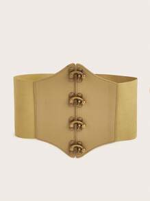 1pc Light Yellow Elastic Multi-Color Fashion Waist Belt - Light Yellow - View 2