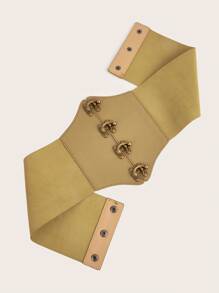 1pc Light Yellow Elastic Multi-Color Fashion Waist Belt - Light Yellow - View 4