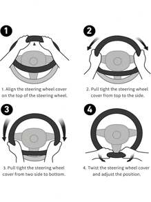 Women's Fluffy Plush Car Steering Wheel Cover (With Inner Ring), Soft Warm Cute Auto Accessories, Applicable To Vehicles, Sedans, Universal, Furry, Anti-Slip, Standard Size 14.5-15 Inches - one-size - View 8