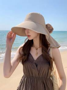 A 2025 New Summer Neck Protection Sun Shawl Sun Hat For Women All-Match Fashion Anti-Ultraviolet Enlarged Brim Sun Hat