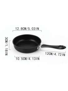 1pc Outdoor Camping Small Non-Stick Frying Pan, Household Egg Cooking Pan - Black - View 4