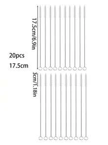 5/10/20/50 超长不锈钢清洁刷、可重复使用的吸管清洁刷、厨房清洁用品、管道清洁器、吸管清洁器，非常适合清洁玻璃硅胶金属吸管和水瓶吸管杯。