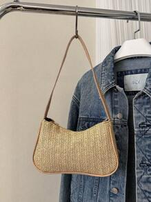 Tropiscape 2025春季新款简约编织腋下休闲通勤单肩包，女士流行编织包，适合海滩、秋季、圣诞节、冬季等各种场合，是理想的圣诞礼物之选。