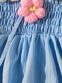 2 件套，女孩时尚简约 3D 花裙 + 配套 3D 花手提包