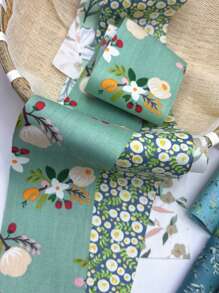20pcs Of Assorted Colors Per Set, Measuring 6.3*50Cm Or 2.5*19.7In, Quilted Green Fabric For DIY Handmade Doll Clothing, Pre-Cut Patchwork For Sewing Crafts.