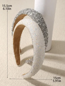 1pc Luxury Crystal Rhinestone Headband, Baroque Faux Pearl Hairband, Suitable For Daily Commute, Party, Ceremony - Multicolor - View 4