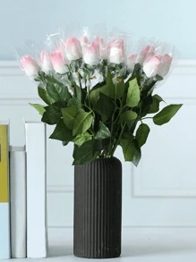 1 件装塑料花瓶、花盆、人造花瓶、花卉容器、家居装饰花瓶、干花花瓶、鲜切花花瓶、DIY 花盆、种子托盘，适用于家居装饰、桌面装饰、干/鲜花插花 - 黑色 - 查看 4