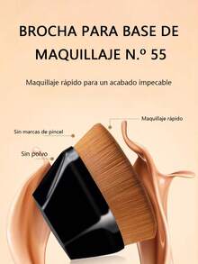 Streak-Free Makeup Brush, Flat Head Makeup Brush, Soft, Fast, Flawless, Skin-Friendly - 粉色 - 查看 4