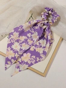 1PC/2PCS Damskie miękkie satynowe gumki do włosów z drobnymi kwiatowymi wzorami, akcesoria do włosów w stylu boho, odpowiednie do codziennego noszenia i letnich wakacji na plaży