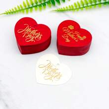 100PCS Heart Shaped Bronzing Labels With "Happy Mother's Day" Lettering For Mother's Day, Party Favors & Gift Box Decor - Multicolor - View 10