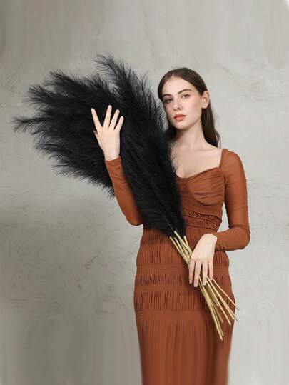 150/8/5/3/1 件 55 厘米/97 厘米人造蒲苇，房间家居卧室装饰，波西米亚风装饰蓬松人造羽毛，假植物花，用于地板花瓶填充家居，婚礼装饰节日装饰生日派对装饰礼物毕业，秋季装饰，秋季