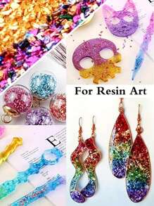 10g/100g Glass Glitter Flakes, Suitable For Arts & Crafts, Resin Art, Asymmetrical Metal Glass Sprinkling, Glitter, Vase Filler, Jewelry Making, Asymmetrical Glass Crack Stone, Epoxy Resin Mold Craft Decoration Filler, Jewelry Making Supplies - Broken Glass Craft Sequins - View 5
