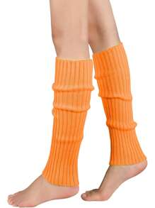 Women's Orange Leg Warmers, Neon Ribbed Leg Warmers, 80s/90s Party, Sports, Yoga, Y2K Style Fashion Accessory, Comfortable & Warm - Multicolor - View 19